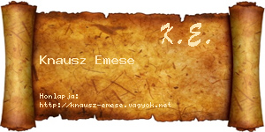 Knausz Emese névjegykártya